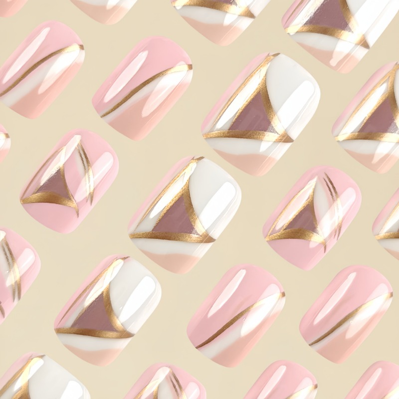 24pcs/set Cute Sweet Short Squ - Nail Art Press On 评论和价格