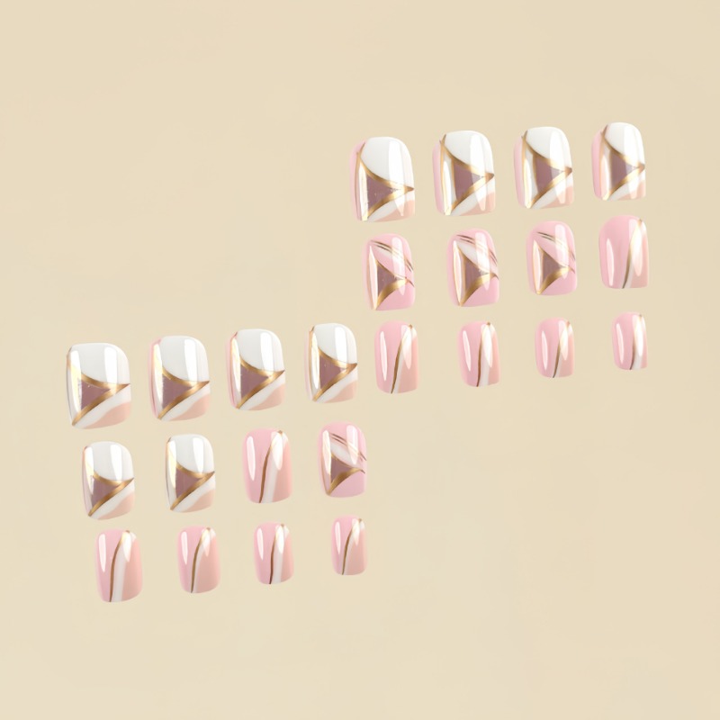 24pcs/set Cute Sweet Short Squ - Nail Art Press On 评论和价格