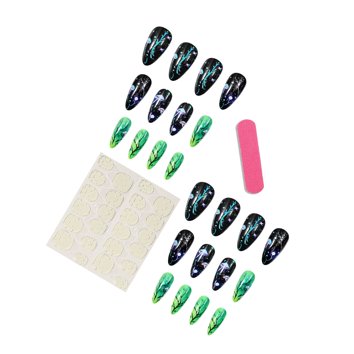 Almond Press on Nails Mushroom - Nail Art Press On 评论和价格
