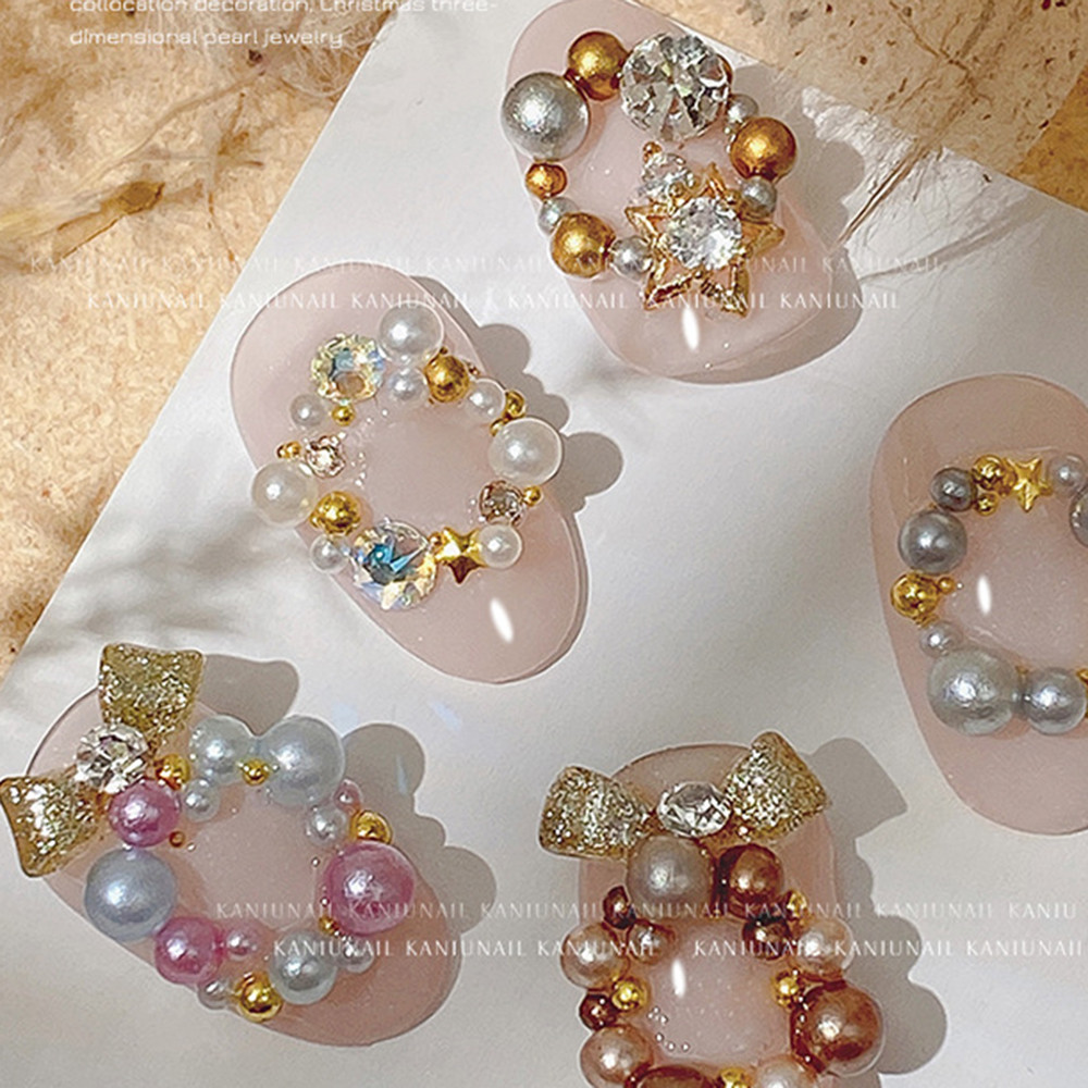 12 colors Mix Size Nail Pearls - Nail Art Valentines Day 评论和价格