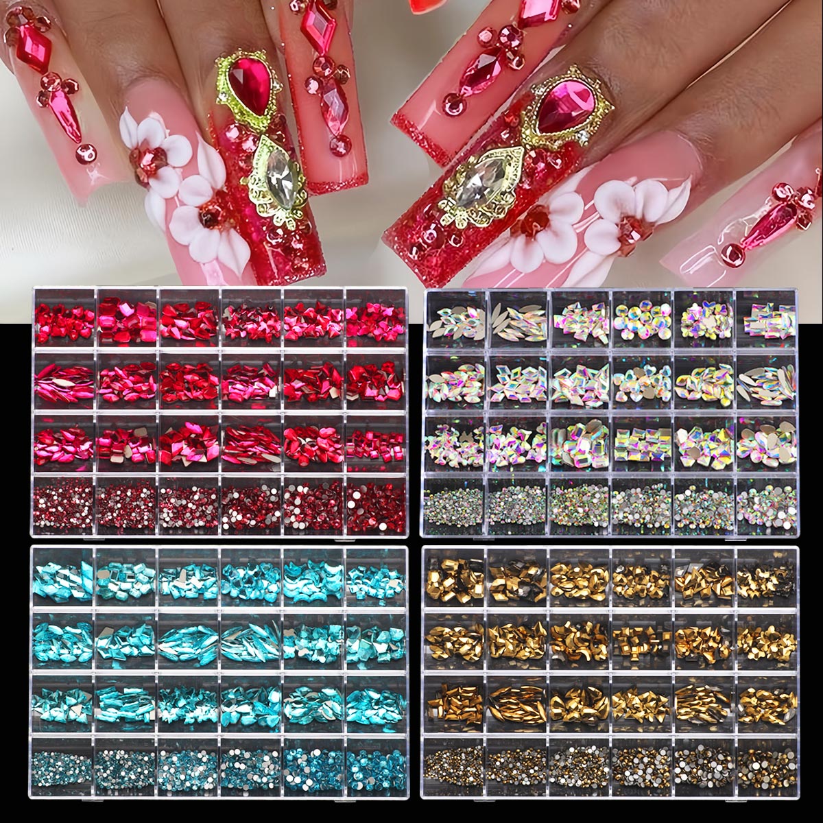 1 Box of Multi -Shaped 3D Nail - Nail Art Valentines Day 评论和价格